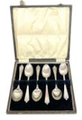 A cased set of six George V silver teaspoons, Birmingham 1902, makers mark for Barker Bros Silver