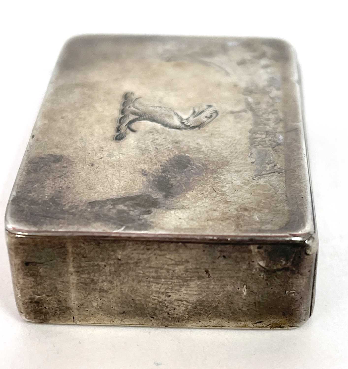 Victorian silver vesta box case with striker, the plain polished lid engraved with an eagle's - Image 3 of 10