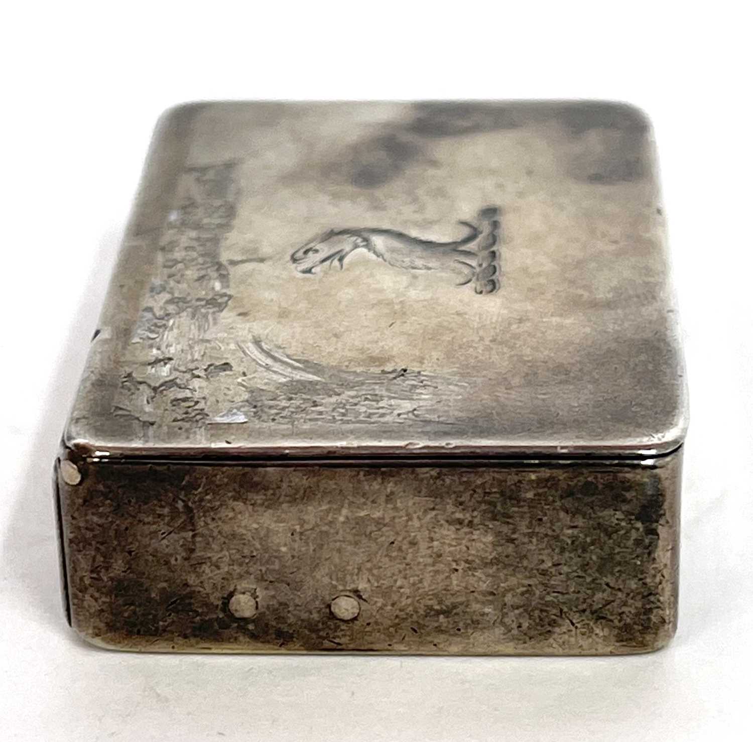Victorian silver vesta box case with striker, the plain polished lid engraved with an eagle's - Image 5 of 10