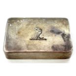 Victorian silver vesta box case with striker, the plain polished lid engraved with an eagle's