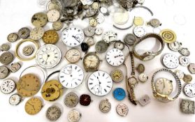 Mixed lot of three wristwatches along with wrist and pocket watch movements including a repeater