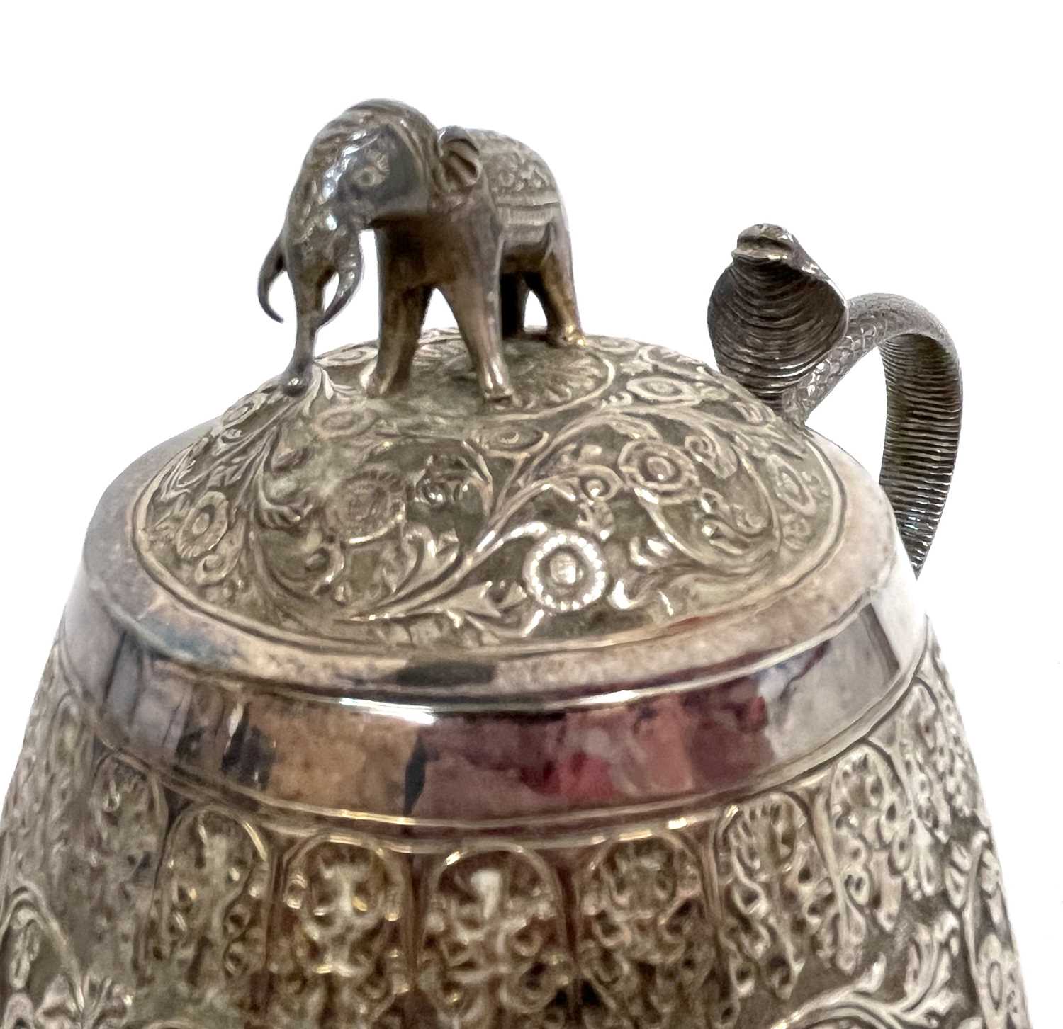 Antique Indian silver tea set 'Lucknow Circa 1900' with elephant and cobra design, comprising - Image 23 of 23