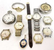 Mixed lot of various gents and ladies wristwatches along with one silver pocket watch and another