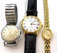 Three watches, one ladies and two gents, makers of the watches are Rotary and Woodford for the gents