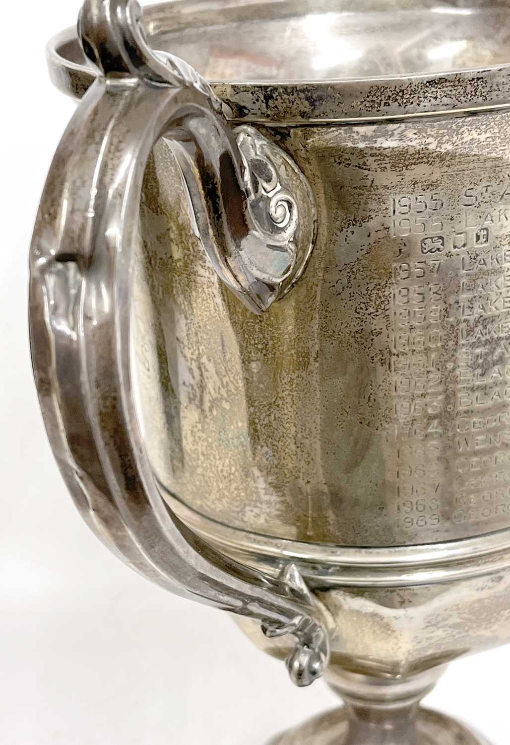 Large George V silver twin handle trophy engraved 'The Norman Trophy for Boys Primary School' the - Image 6 of 6