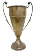 George V silver twin handle trophy/cup, Birmingham 1932, makers mark for Harrison & Hipwood (a/f),