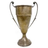 George V silver twin handle trophy/cup, Birmingham 1932, makers mark for Harrison & Hipwood (a/f),