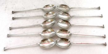Ten George V silver seal top teaspoons, Sheffield 1923, makers mark for Cooper Bros & Sons Ltd, 86