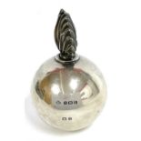 George V silver grenade table lighter having a screw in flame finial, Birmingham 1935, makers mark