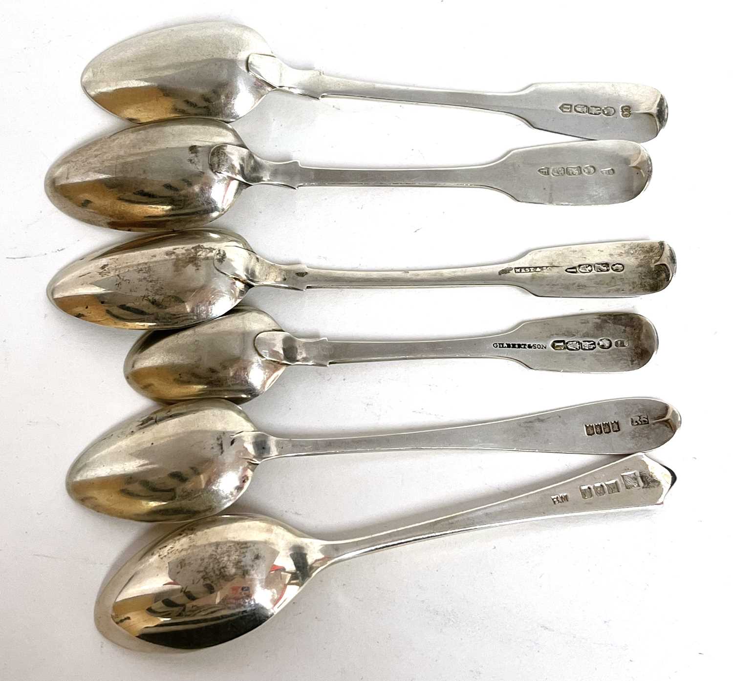 Group of six Dublin teaspoons, four Victorian, one Georgian and one later example, various dates and - Image 4 of 5