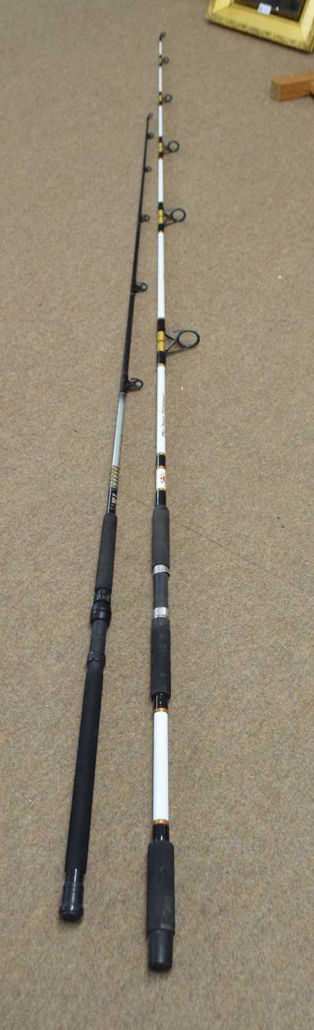 Quantity of 5 extendable fishing rods including a Lurocor plus tele pilk. Approx. 247cm, further D. - Image 2 of 3