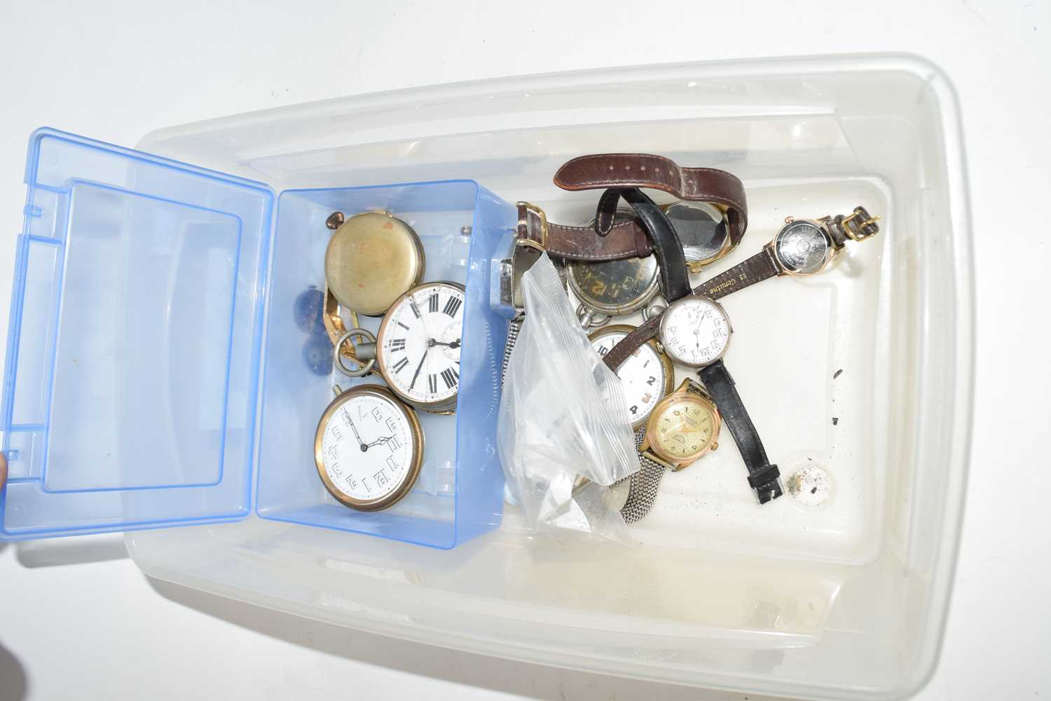 Collection of various base metal cased pocket watches, assorted wristwatches etc