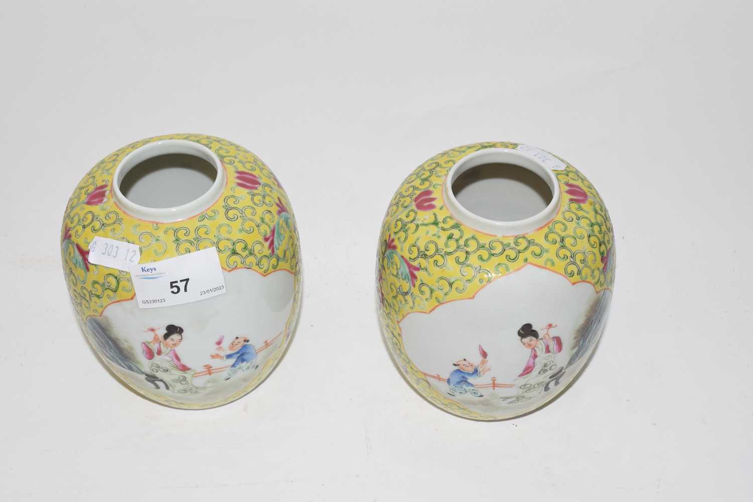 Pair of small Chinese ginger jars - Image 2 of 2