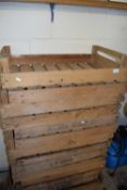 Stack of wooden apple or potato chitting crates