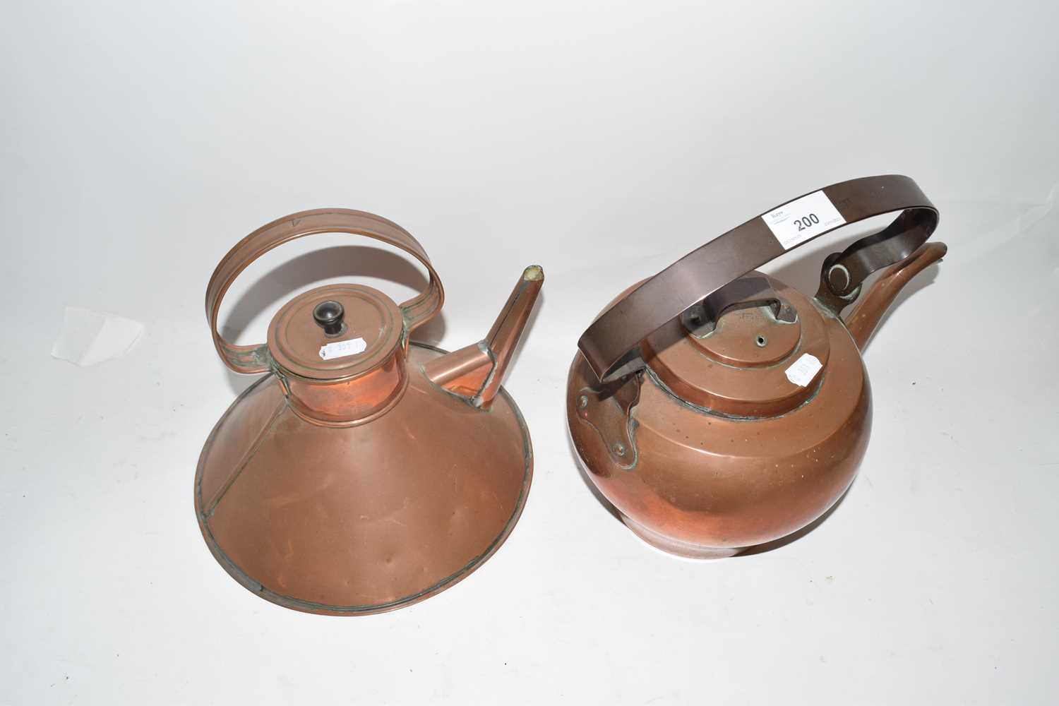 Two vintage copper kettles
