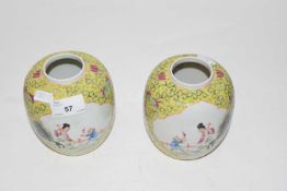 Pair of small Chinese ginger jars