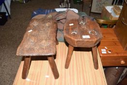 Two vintage milking stools