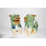 Pair of modern glazed Foo dogs