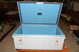 Vintage metal military uniform trunk produced by Metal Utilities,Wolverhampton Ltd fitted with an