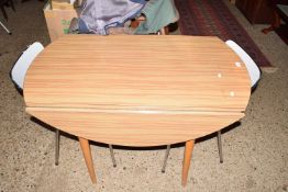 Retro melamine drop leaf kitchen table and two chairs