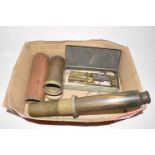 Mixed Lot: 19th Century brass telescope, for repair, together with two mechanisms for music boxes