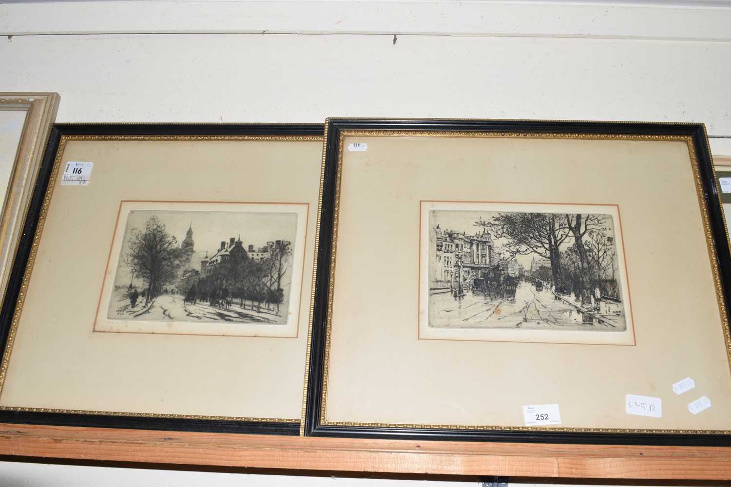 Herbert Marshall - Study of a London street scene (thought to be Embankment), framed and glazed - Image 2 of 2