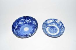 Two Oriental blue and white bowls