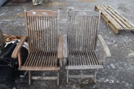 Pair of wooden garden seats