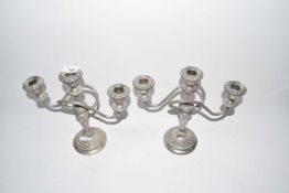 Pair of silver plated candleabra