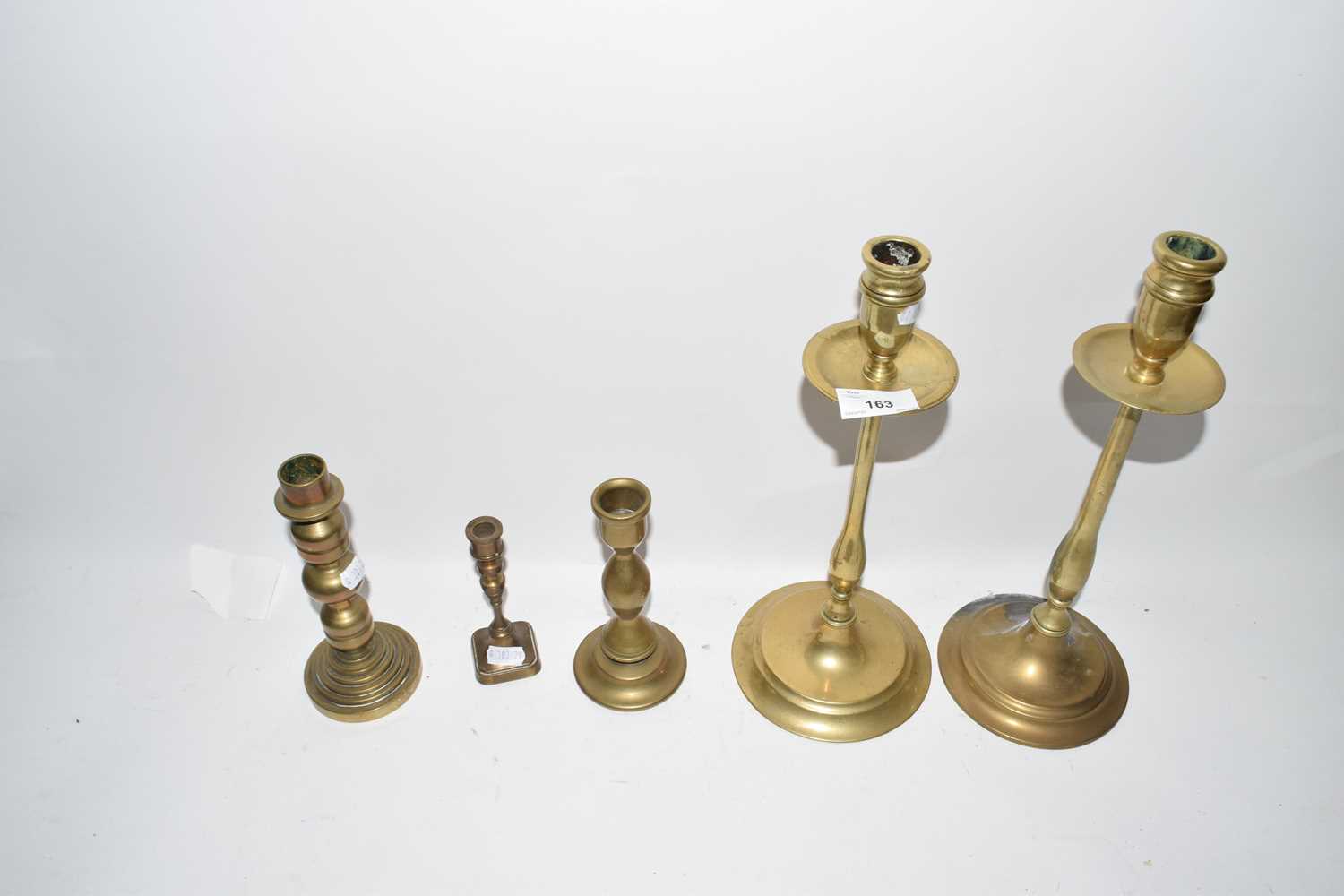 Mixed Lot: Brass candlesticks