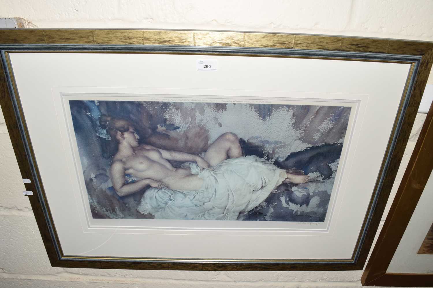 Sir William Russell Flint, coloured print of a nude, framed and glazed - Image 2 of 2