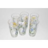 Set of flower patterned tumblers