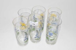 Set of flower patterned tumblers