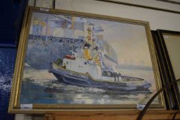 Derek W. Plant (British, 20th century) "Deben at Felixstowe", oil on canvas, signed, 21.5x15.5ins,