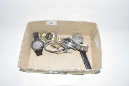 Box of various wristwatches