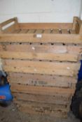 Stack of vintage wooden apple or potato chitting crates