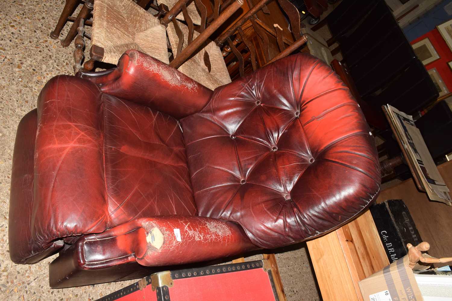 Vintage Lazy Boy leather recliner chair
