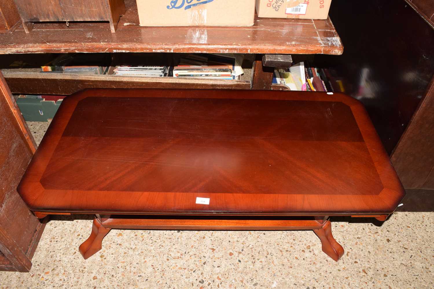 Modern mahogany veneered coffee table