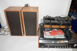 Vintage GEC sound deck stereo system together with Ferguson tape player and speakers