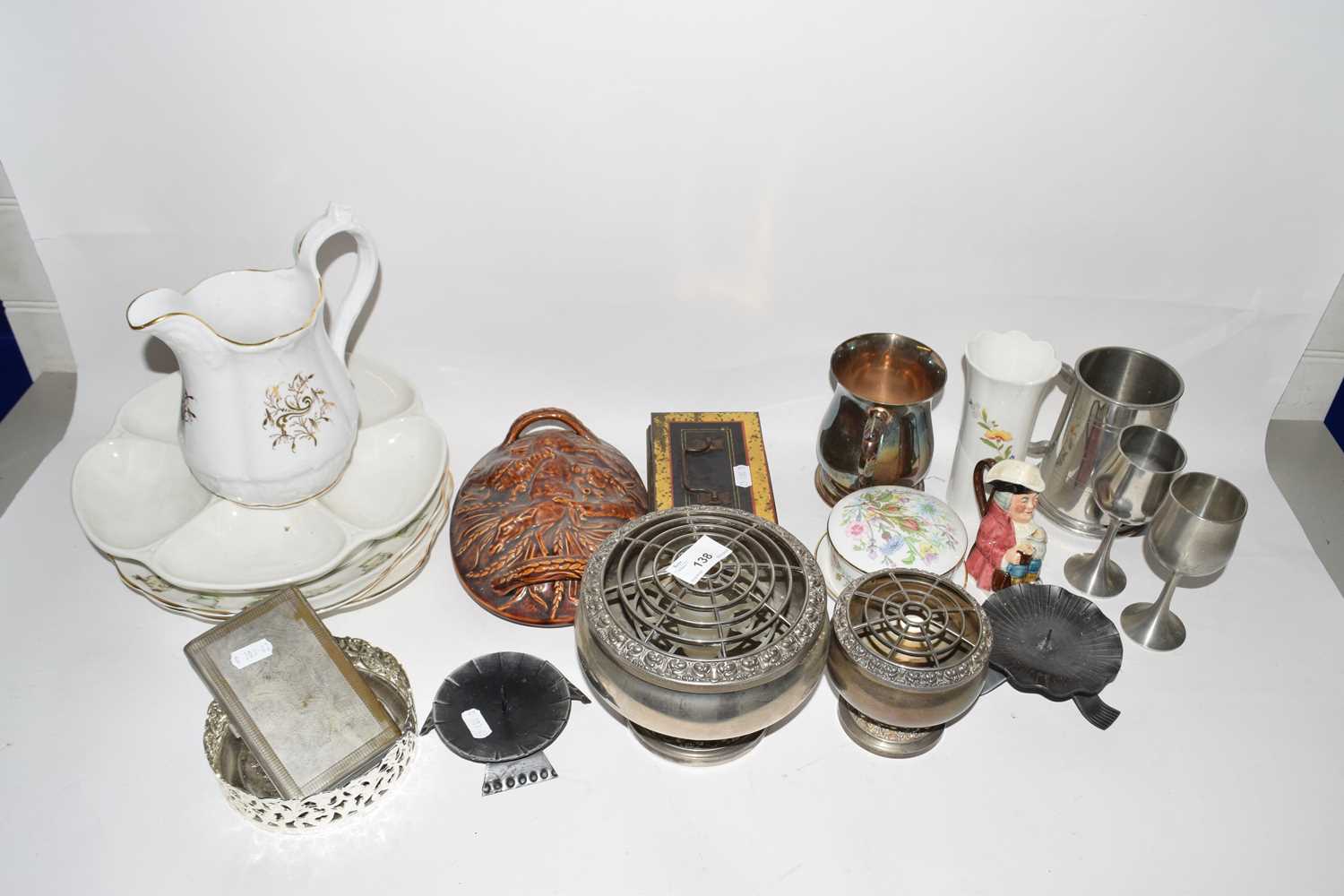 Mixed Lot: Various rose bowls, tankards, hors d'oeurves dish, small vintage cash tin etc - Image 2 of 2