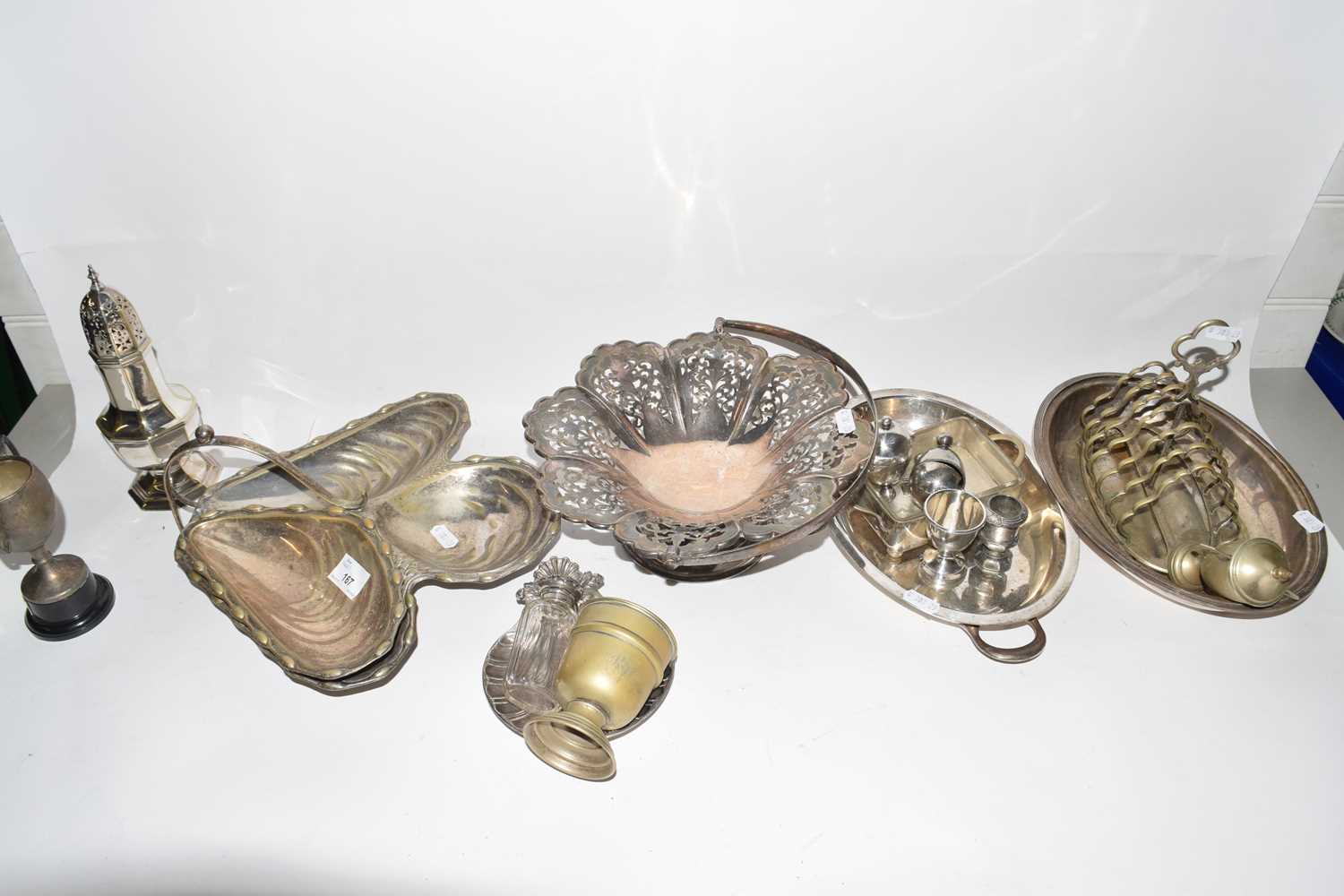 Mixed Lot: Various silver plated serving dishes, table basket, sugar caster, etc - Image 2 of 2