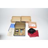 Vintage Engineers Directional Compass together with a boxed Patience card set