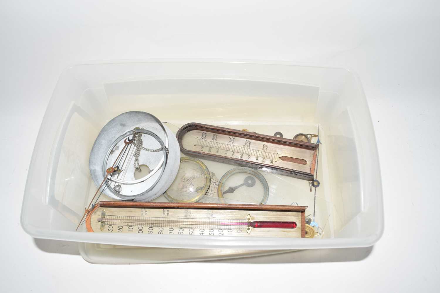 Box of various parts for 19th Century barometers and other items - Image 2 of 2