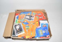 Box of various modern football cards, mainly Match Attax