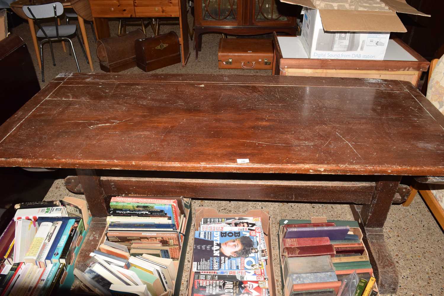 20th Century refectory style dining table, 180cm long