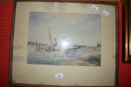 A.R. McLaren (British, 20th century) 'The Wreck of the Blythe', watercolour, signed, 11x15ins,