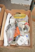 One box of various assorted garage clearance items