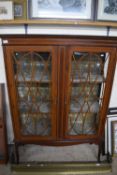 Edwardian mahogany china display cabinet, 113cm wide