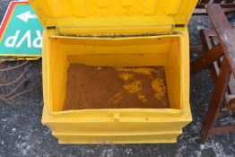 Yellow plastic grit bin