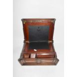 19th Century mahogany writing box of hinged form with fitted interior